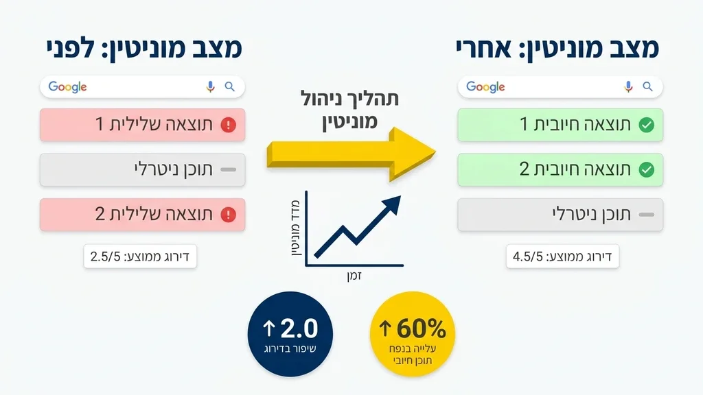 נוצר על ידי מודל בינה מלאכותית Gemini Pro יצירת תוכן חיובי לניהול מוניטין